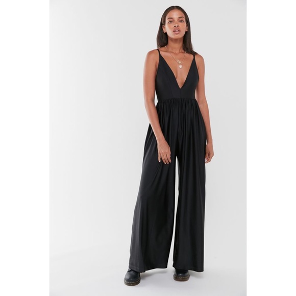 Urban Outfitters Pants - UO Gia Plunging Shimmer Jumpsuit